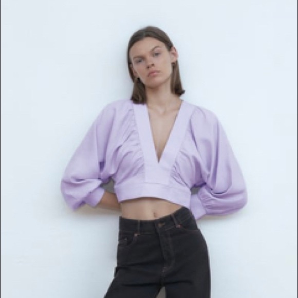 Zara Lilac Blouse - Picture 1 of 4